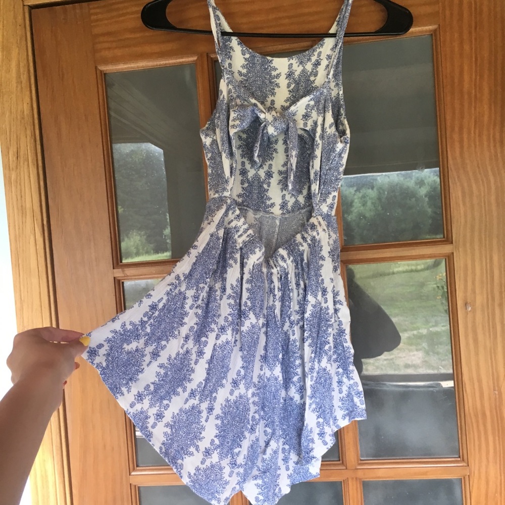 Blue Tie Romper